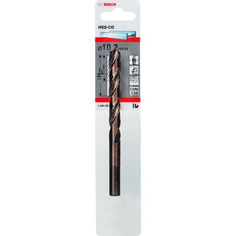 Bosch Professional 2 608 585 865 - Brocas metálicas HSS-Co, DIN 338 (10,2 x 87 x 133 mm)
