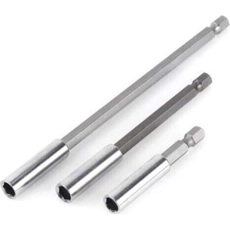 Porte Embouts Magnétique Extension de Vissage Tournevis Tige Hexagonal 60mm 100mm 150mm Rallonge Embout Visseuse(3Pcs 1/4") (1/4)
