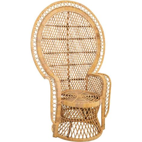 Sillón vintage de bambú marrón 96x49,5x140