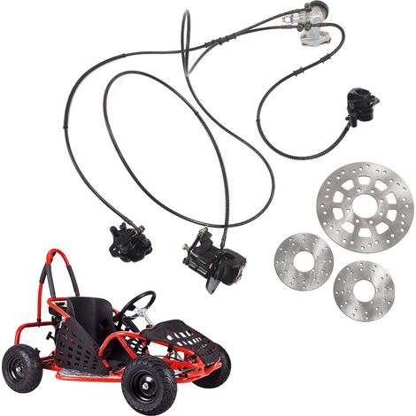 Pièces de modification à monter soi-même : kit de maître-cylindre de frein, kit de frein hydraulique, frein à disque 3 en 1 + disque de frein pour karts 150 cm³ (livré sans liquide) (surpoids) (1/5)