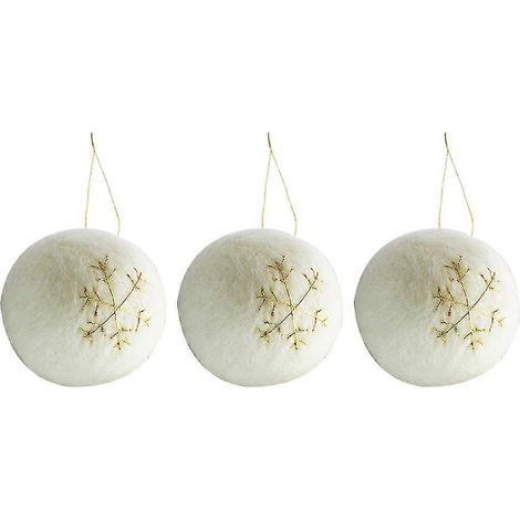 Lot de 3 boules de Noël à suspendre, décorations de Noël en feutrine pour sapin de Noël ou fête. (1/4)
