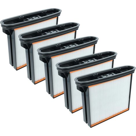 vhbw 5x Filtro plisado plano F8 reemplaza Bosch 2607432014 para aspiradora industrial, seco y húmedo - Elemento filtrante
