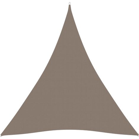 Voile de parasol Tissu Oxford triangulaire 4x4x4 m Taupe (1/5)