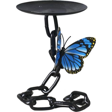Candelabro negro, cadena de metal negra adornada con mariposa, candelabro para velas de pilar, candelabro decorativo vintage para mesa, hogar, bodas y fiestas