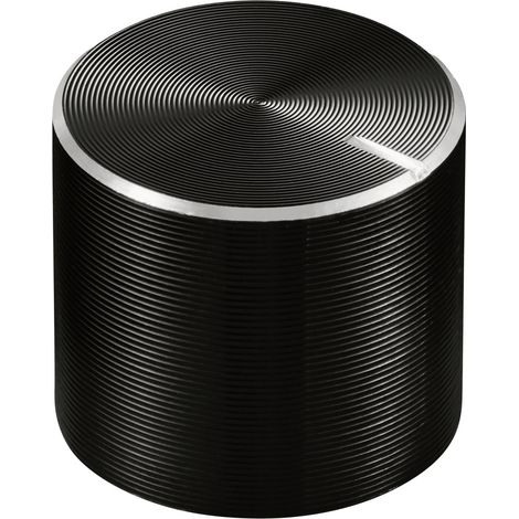 TRU COMPONENTS TC-11613864  Drehknopf mit Knopfmarkierung Schwarz (Ø x H) 15 mm x 13 mm Aluminium, P