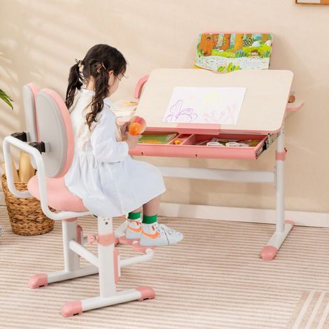 Scrivania per bambini scrivania per studenti regolabile in altezza da 51 73 cm con piano inclinabile tavolo rosa 88303778 88303778 88303778 88303778 88303778 88303778 88303778 88303778 88303778 883037
