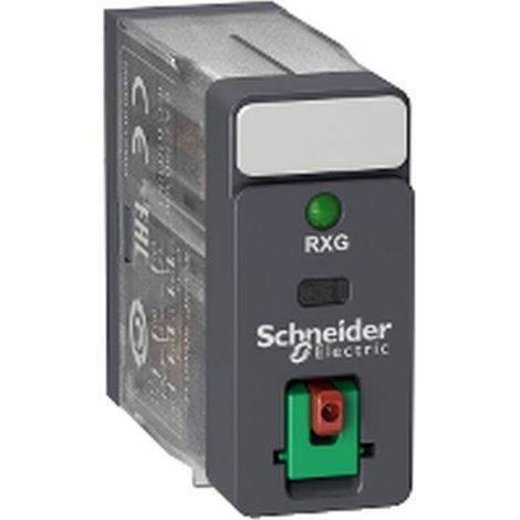 Rele 2CO SCHNEIDER 5A con botón test y LED 230VAC