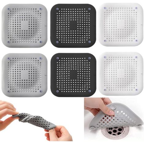 Confezionato - Filtro per scarico - Filtro per capelli - Filtro in zinco, adatto per cucine, docce, bagni - Bianco, Grigio, Nero (1/5)