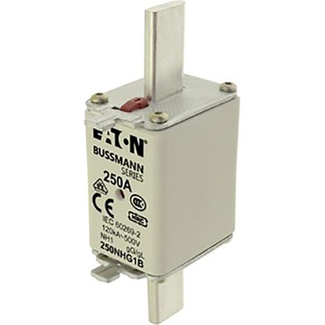 Eaton Sicherungseinsatz, Niederspannung, 250 A, AC 500 V, 120 kA, NH1, gL/gG, IEC, Doppelkennmelder, spannungsführende (1/3)