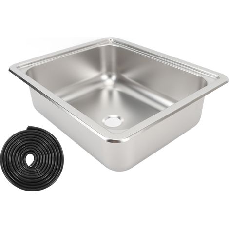 RV 304 évier en Acier Inoxydable Polissage carré évier de Cuisine Lavabo à Main avec Sortie D'égout de 40mm pour Camping-cars de Caravanes de Bateaux. (1/5)