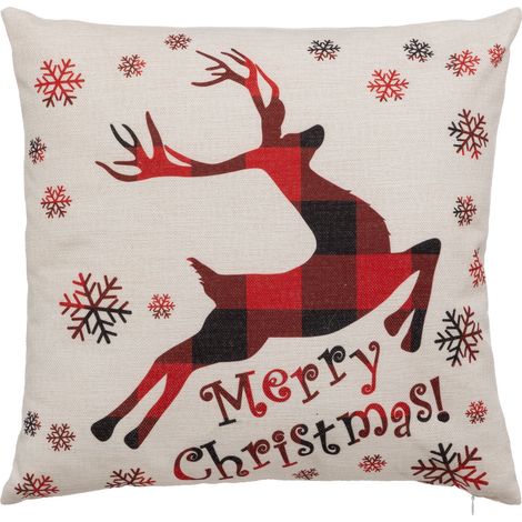 Coussin de Noël Beige et Rouge 40 x 40 cm - Feeric Christmas (1/3)