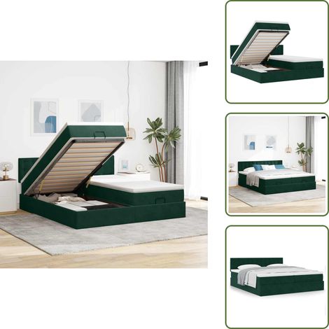 Letto matrimoniale - vidaXL Struttura Letto Pouf con Materassi 180x200 cm Velluto - Letto con testiera
