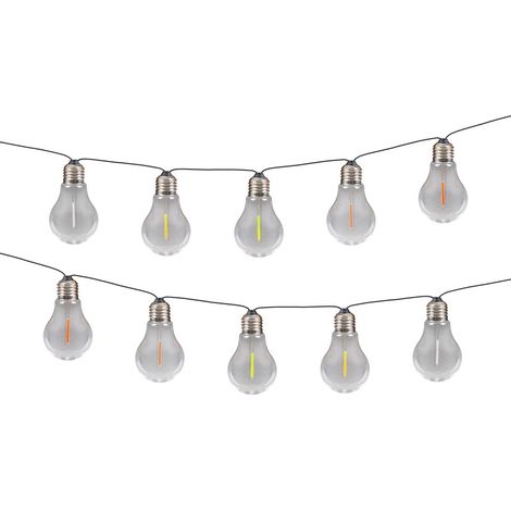 Guirlande Lumineuse Solaire d'Extérieur 10 LED RVB avec 10 Boules Plastique 370 cm - PANGIVO (1/5)