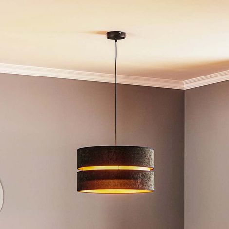 [NEUWERTIG] B-Ware Euluna Hängeleuchte Duo Deckenlampe Pendelleuchte E27 Schwarz Gold ø40cm 1 Flg (1/2)