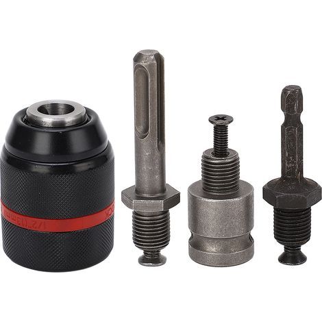 Keyless drill chuck, 1/2" self-tightening, clamping range 2-13 mm, quick-change tool, 58 mm round length (1/5)