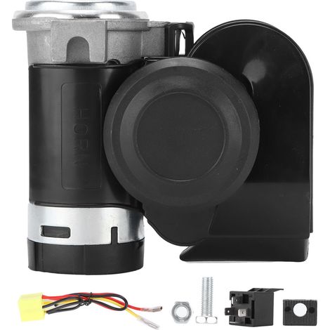 12V 125db Avertisseur Sonore Double Ton Électrique avec Relais Auto pour Camion Voiture Moto ATV (1/5)