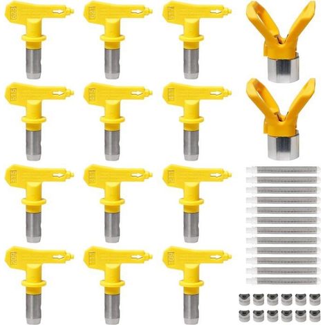 12 Pièce Buse Airless 2 Sièges de Buses 12 Filtres pour Pistolet à Peinture Airles Buses de Pulvérisation Sans Air pour (1/5)