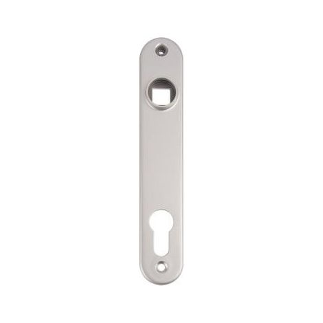 Locinox – Plaque de propreté aluminium pour serrure entraxe 92 mm – Finition argent – Dimensions 180 x 32 x 6 mm – Livrée par paire (1/4)
