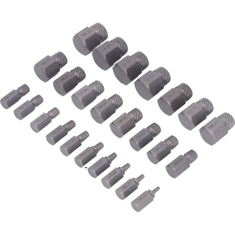 Lot de 25 extracteurs de vis cassées en acier chrome molybdène têtes hexagonales pour extraire goujons boulons endommagés (1/5)