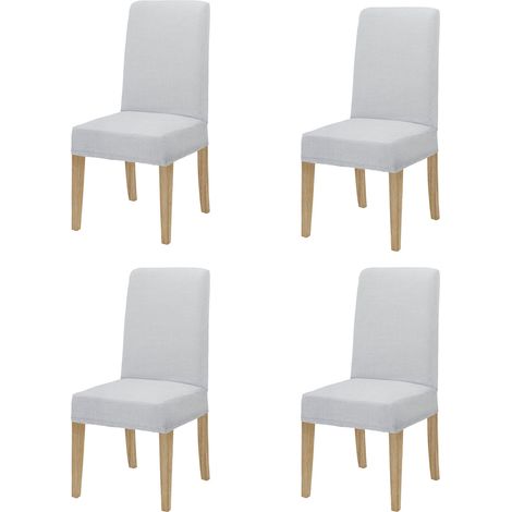 Coppia di coprisedia con schienale in tessuto elasticizzato antimacchia in 10 colori Vestisedia Bianco - 4 pezzi