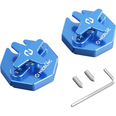 Manopola di regolazione della forcella anteriore, in alluminio leggero, facile da installare, blu (1/2)