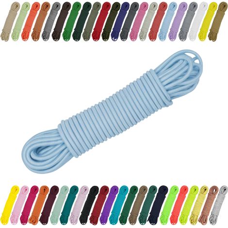 Cordon élastique en caoutchouc 2 mm, 3 mm pour couture, bricolage et extérieur – Caoutchouc rond, corde d'expansion, élastique Bleu ciel 2 mm x 10 m (1/5)