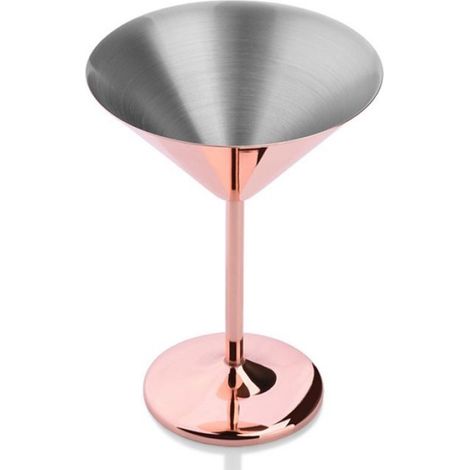 Verre À Cocktail - Acier Inoxydable - Base Élevée - Pour Martini Vin Et Desserts - 240 Ml - 16 X 12 Cm - 2 Pièces (1/3)