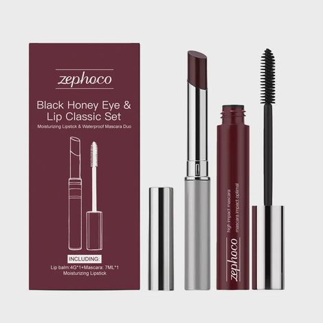 Set classique miel noir pour yeux et lèvres - baume hydratant + eye-liner fin noir (1/5)