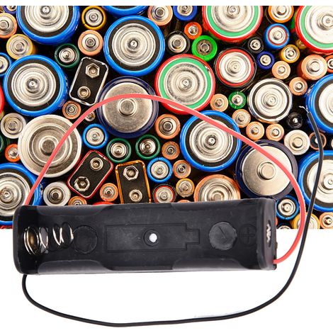 Batteriefach aus Kunststoff, geeignet für 18650 3,7 V Batterien, Aufbewahrungsbox mit Kabelanschluss (1 Batterie) (1/5)