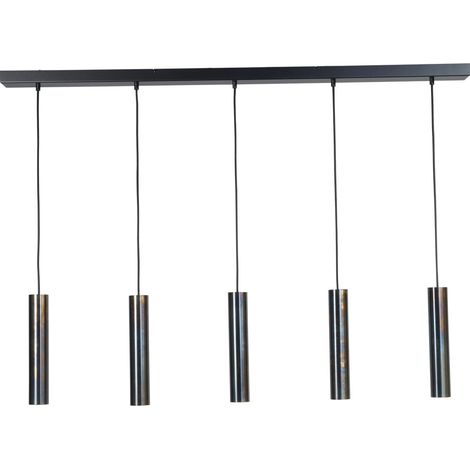 Lampe suspendue pour table à manger Run Cylindres en bronze à 5 lumières - 2381-05-66-130-5 (1/3)