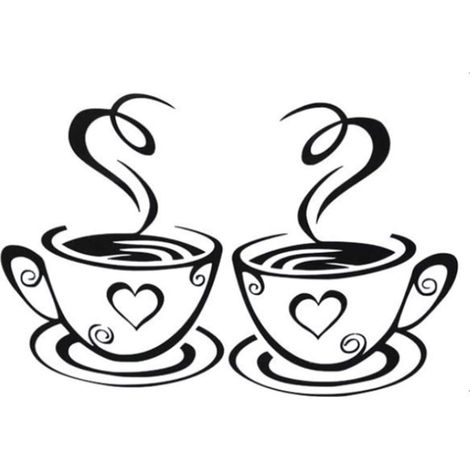 MINKUROW Tazza Di Caffè Adesivi Murali Da Cucina Per La Decorazione Domestica Decalcomanie Da Parete Rimovibili Vinile Adesivi Di Design Per Tazze Di Caffè Fai-Da-Te Decalcomanie Da Parete Per La Casa (1/5)