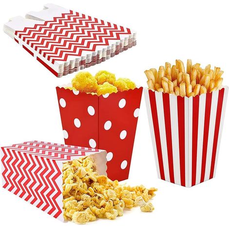 45 Pièces Boîtes de Pop Corn, Popcorn Boîtes, Boîtes de Collations, 3 Motifs, Style Rétro, Pas Facilement Déformé, pour Fêtes, Anniversaires, Célébrations, Mariages, Banquets (Rouge) (1/5)