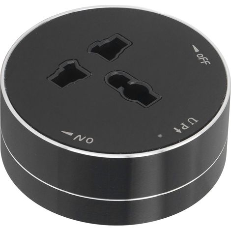 Prise de rail multifonctionnelle avec voyant lumineux, prise de rail ronde à montage en surface, prise d'interface universelle 250 V, prise de rail d'alimentation mobile 13 A. (1/5)
