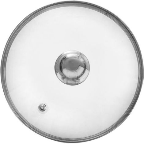 Couvercle Verre - 24 cm - Universel - Résistant Jusqu'à 200 °C - Avec Bordure Acier Inoxydable - 1 Pièce (1/5)