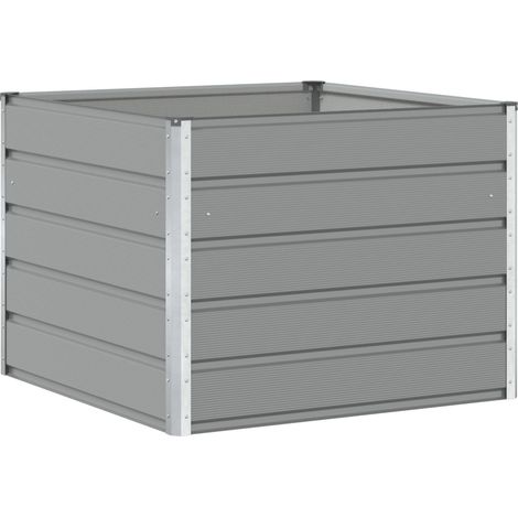 Jardinera Gris Claro 100 x 100 x 75 cm Acero vidaXL