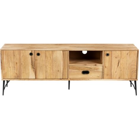 Meuble télé bois clair industriel SERENA 175cm - 175x40x60 cm - Kayu Meuble (1/5)