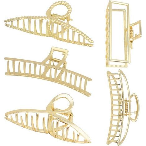 Five-piece set of giant metal hair clips, large size with strong grip, suitable for thick bristles and non-slip grip. (1/5)