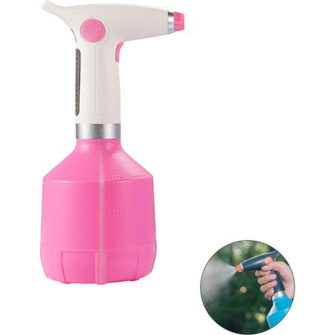 Arrosoir électrique, Flacon Pulvérisateur électrique pour Plantes d'intérieur/d'extérieur, d'arrosage Automatique des Plantes, 1000ML (rose) (1/5)