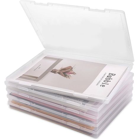 Store8 Scatole portadocumenti formato A4, multifunzionali, resistenti agli urti e trasparenti, organizer per documenti e foto... (1/5)