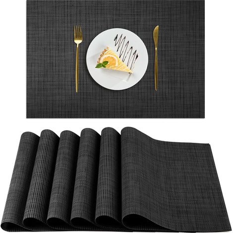 Lot de 6 Sets de table,PVC,Antidérapants,Résistants à la chaleur,Facile à nettoyer,Cuisine,Salle à manger