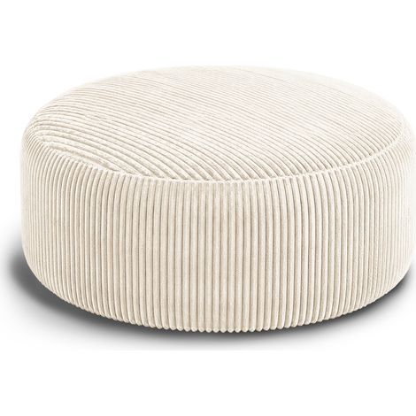 Poltrona pouf oversize 6FT in velluto a coste bianco con imbottitura in memory foam HOMVRA (1/5)