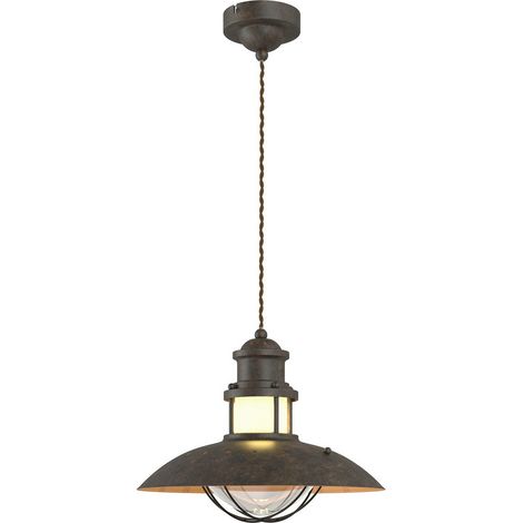 [NEUWERTIG] B-Ware Lindby Pendelleuchte Esszimmerlampe Küchenlampe Hängeleuchte E27 braun Rustikal (1/2)
