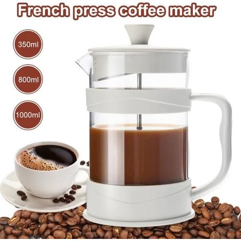 Cafetière à Piston - 1L- BLANC (1/4)