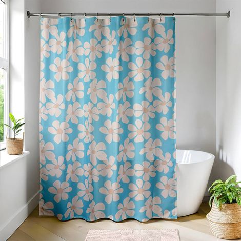 Tenda da doccia in poliestere stampato 180x200 cm 12 anelli pp bianco - margaux - Tendance (1/2)