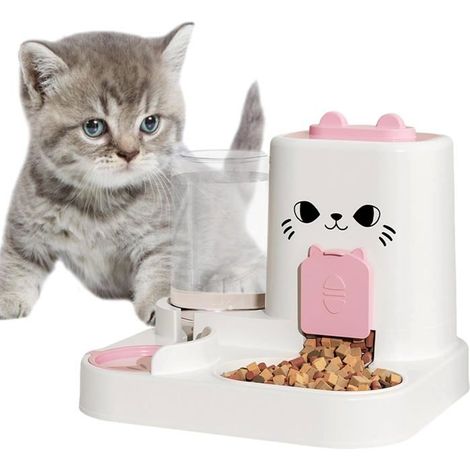 Distributeur Automatique De Croquettes - Mangeoire avec Bol D’Eau Station D’Alimentation Intelligente pour Chatons Et Chats (1/5)
