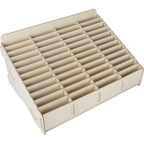 Bote de rangement de gestion de téléphone portable en bois à 48 cellules Stockage pratique pour bureau/salon. (1/5)