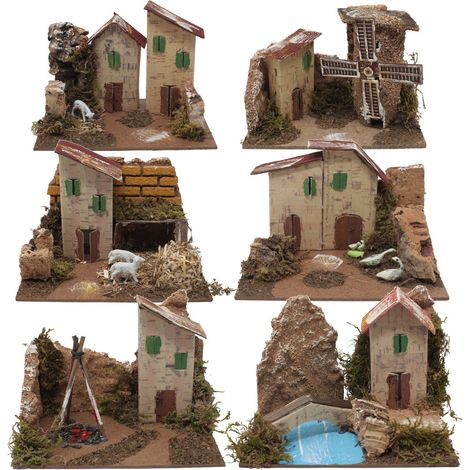Gruppo 6 Casette 15x10 cm per Presepe 85236