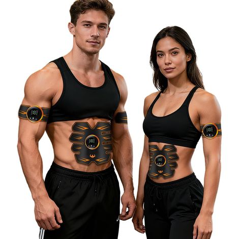 Stimulateur Musculaire EMS, Ceinture Abdominale Électrostimulation, 8 Modes 19 Niveaux, Appareil de Musculation pour Abdomen/Bras/Jambes, Femme Homme (1/5)