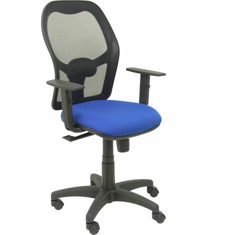 Sedia Alocén maglia nera bali blu sedile braccioli regolabili (1/5)