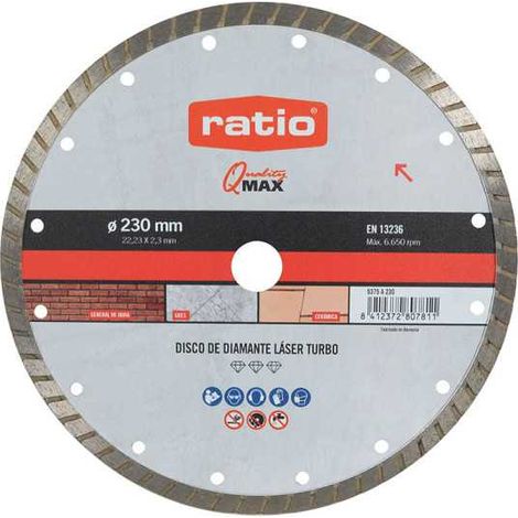 Disco de Diamante Turbo Materiales Duros 230mm RATIO
